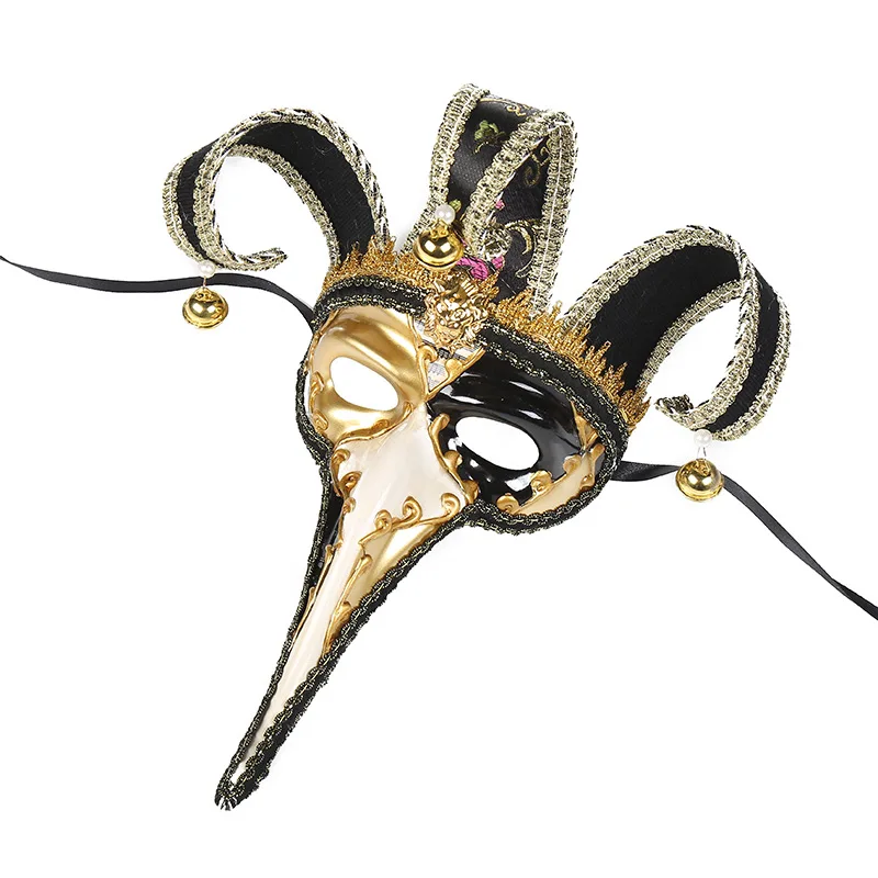 New masquerade party Halloween rectification small long nose antique performance spray painting mask