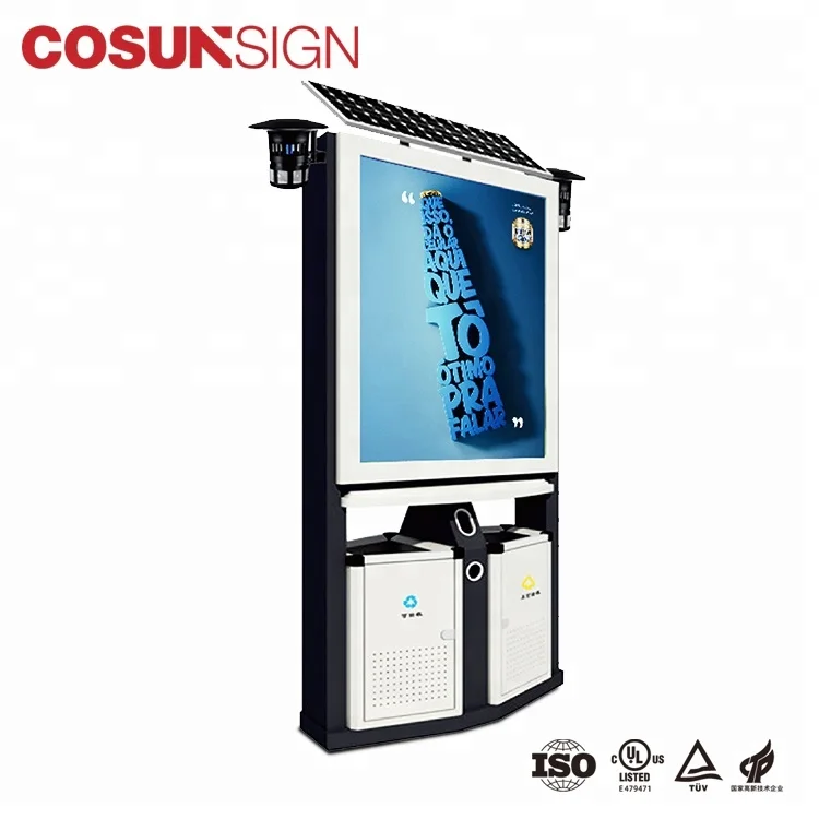 Уличная интеллектуальная реклама светодиодный дисплей световая коробка Солнечная переработка atrash bin/Мусорная корзина/Мусорная банка
