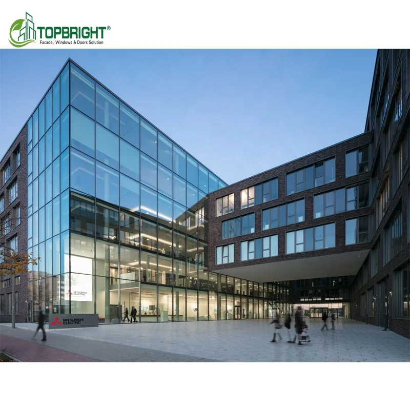 Topbright skyscraper window wall panels storefront energy saving building glass curtain wall system