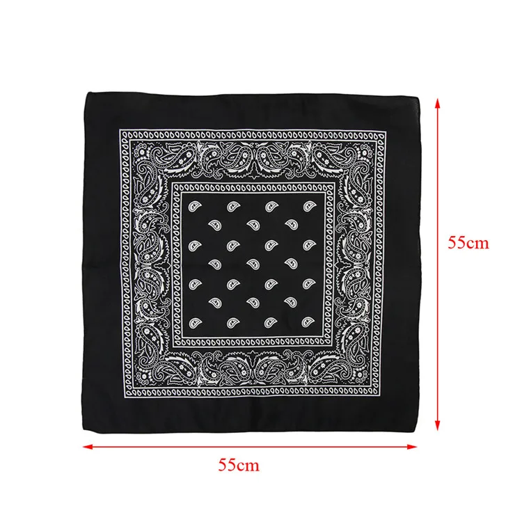 Fashion 18 colors Paisley printed cotton Bandanas Recycled Bandana Square Head Wraps Kerchief Neck Scarf Novelty Cotton Bandanas