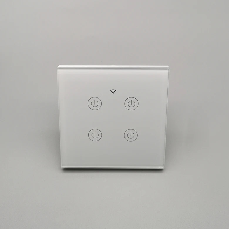 Starz 4 gang toughened glass 86 type home intelligent wireless light switch neutral wiring needed works with smart life app