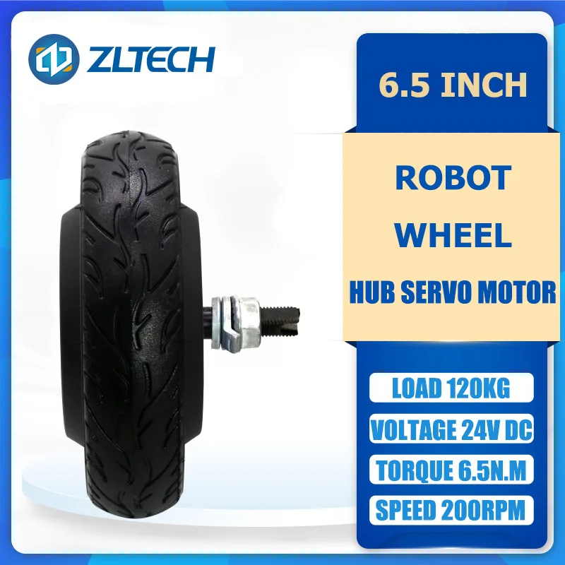 Zltech CE ISO9001 8 дюймов 24V 6.5N.m 200 об/мин 120 кг нагрузки безщеточный безредукторных колеса DC мотор для центрального движения с датчиком мобильного