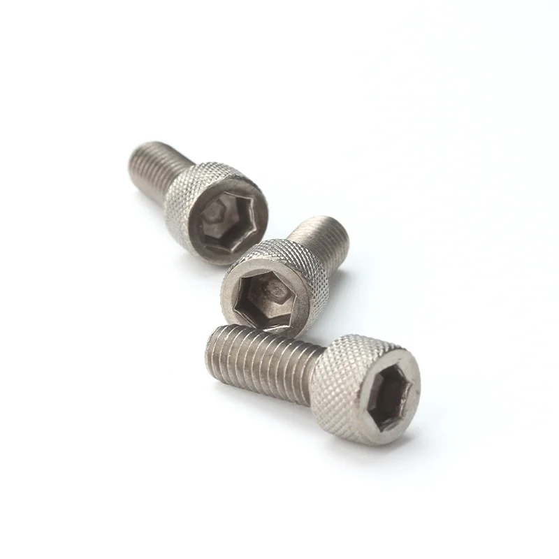 ASME/ANSI B18.3 TA2 Titanium Plain Finish Full Thread Knurled Hex Socket Cap Cheese Head Allen Bolts Screws