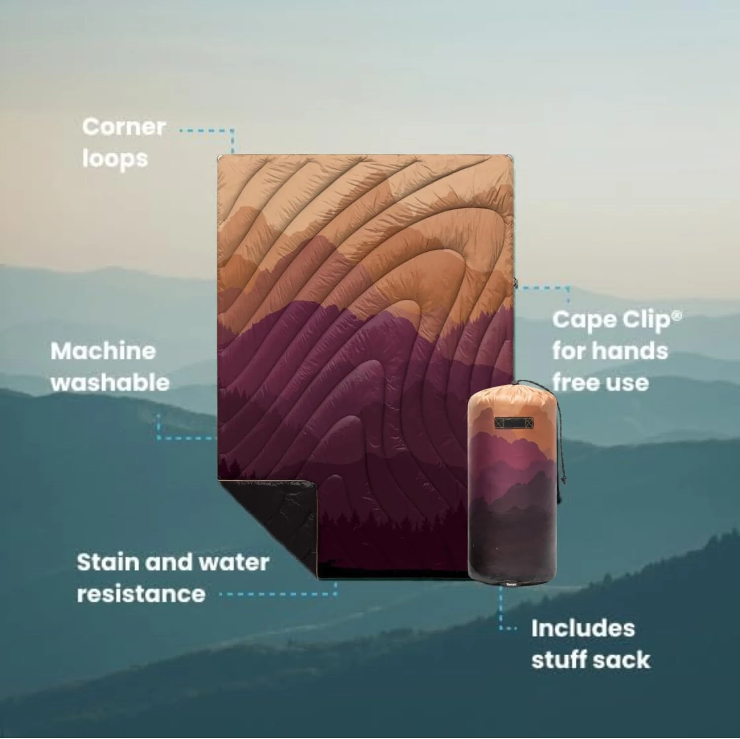 nylon polyester camping sleeping Blanket Lightweight Wearable machine washable blanket