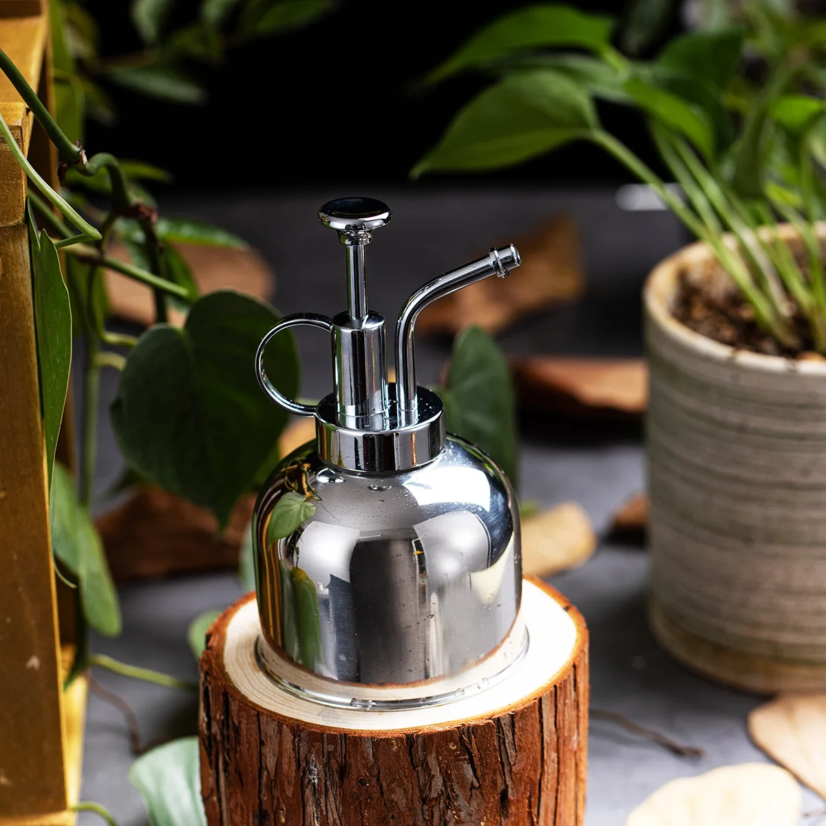 Stainless Steel Water Watering Can Retro Brass Gold Small Mini Fleshy Watering Can Spray Bottle