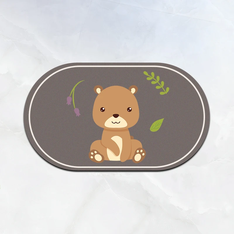 2023 Stone Bath Mat Custom Diatomaceous Earth Shower Mat Non-slip Super Absorbent Quick Drying Silicone Slab Bathroom Floor Mat