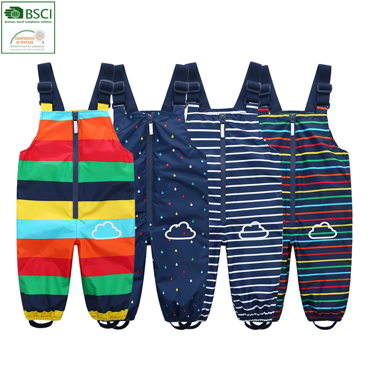 OEM Custom kids waterproof rain pants kids rainwear children Rain-proof Pants jumpsuit