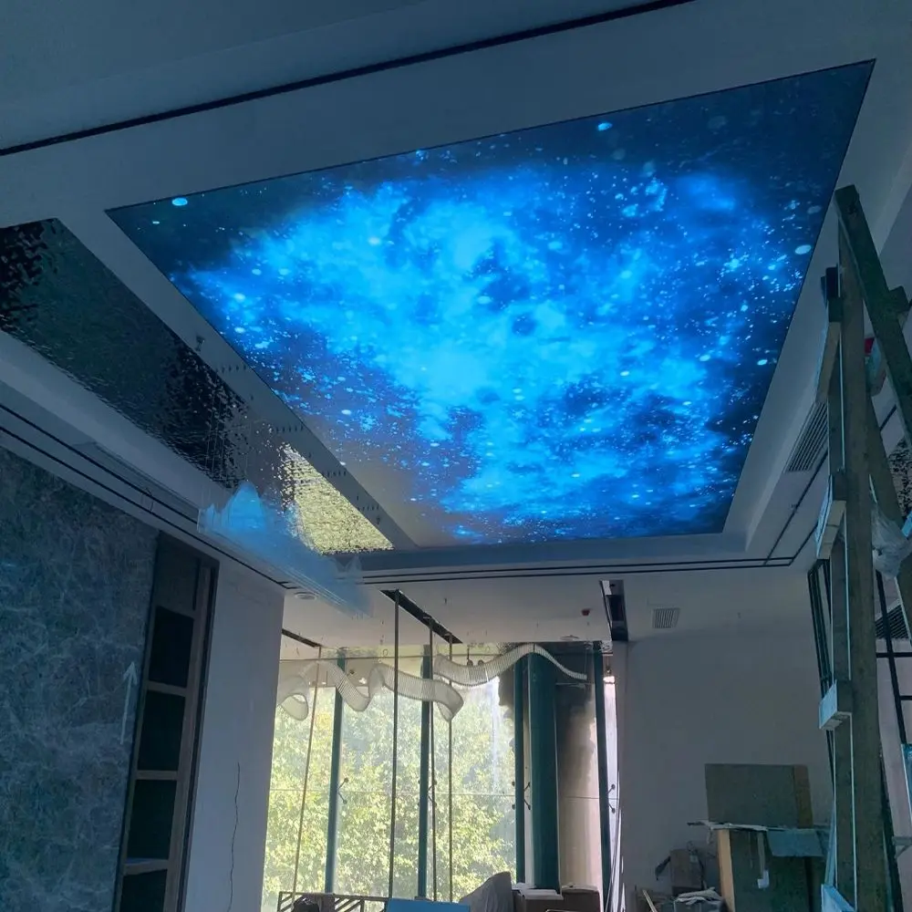FOXYGEN building material LED lighting UV Printing interior hotel Commercial false ceiling Tile