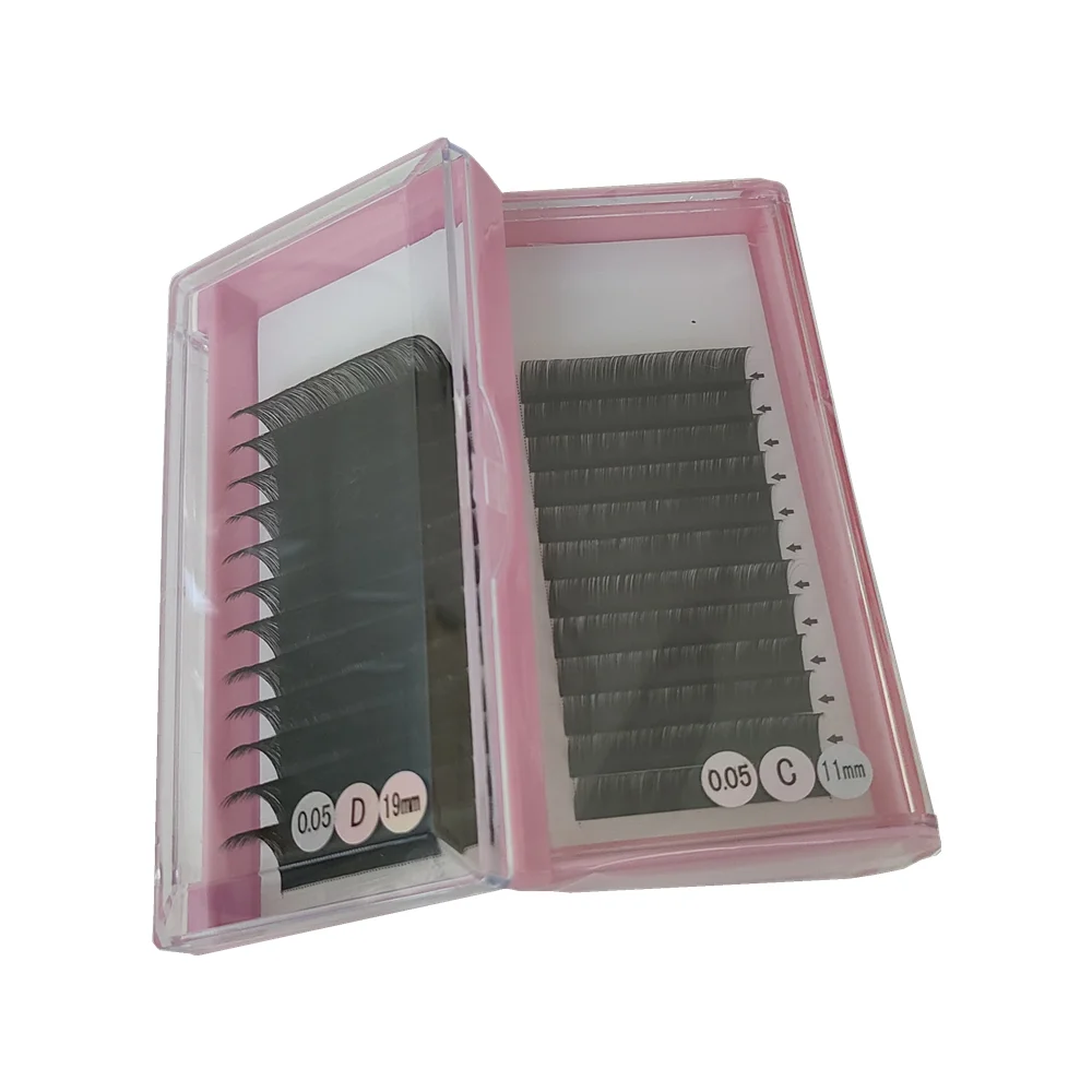 C D CC DD L J Super Soft PBT Fiber Volume Fans Silk Eyelash Extension High Quality Natural Long 0.06-0.25 Mm Hand Made 10 Pcs
