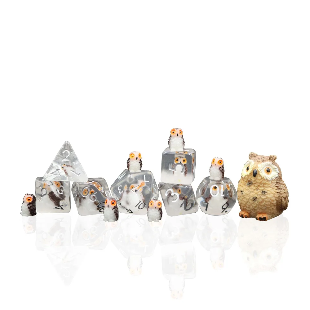 7pcs Bulk Dungeons And Dragons Dice Resin Clear Mini Dice Sets D16 Dice For Table Game
