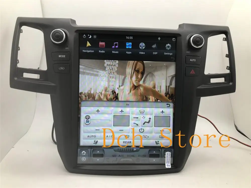 12.1'  Vertical tesla style Android 11 Car DVD player GPS for Fortuner 2007-2015 smart multimedia system navigation car 128g