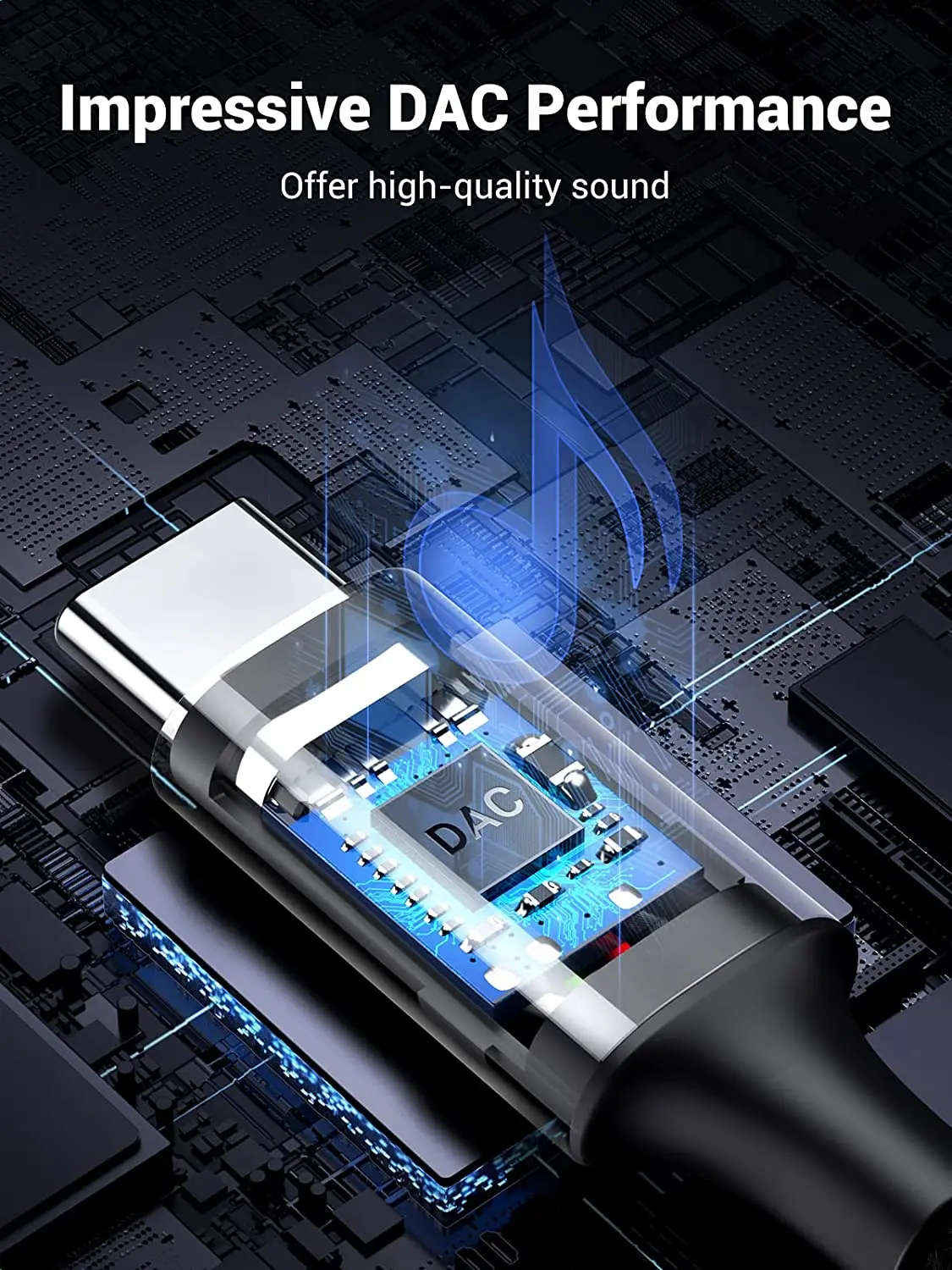 Аудиоадаптер UGREEN с USB C на 3 5 мм Hi-Fi стерео Тип Aux шнур для наушников автомобильный вспомогательный