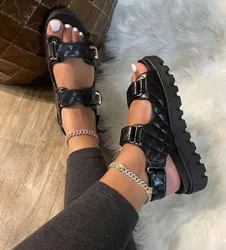 2022 summer new Roman shoes casual ins tide flat European and American large size sandals women