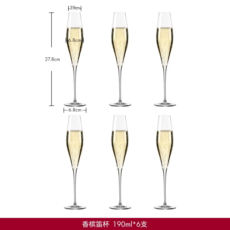 RONA Customization Luxurious Clear Colorful Transparent Gift Box Crystal Beveled Mouth Wine Glass Champagne Flute