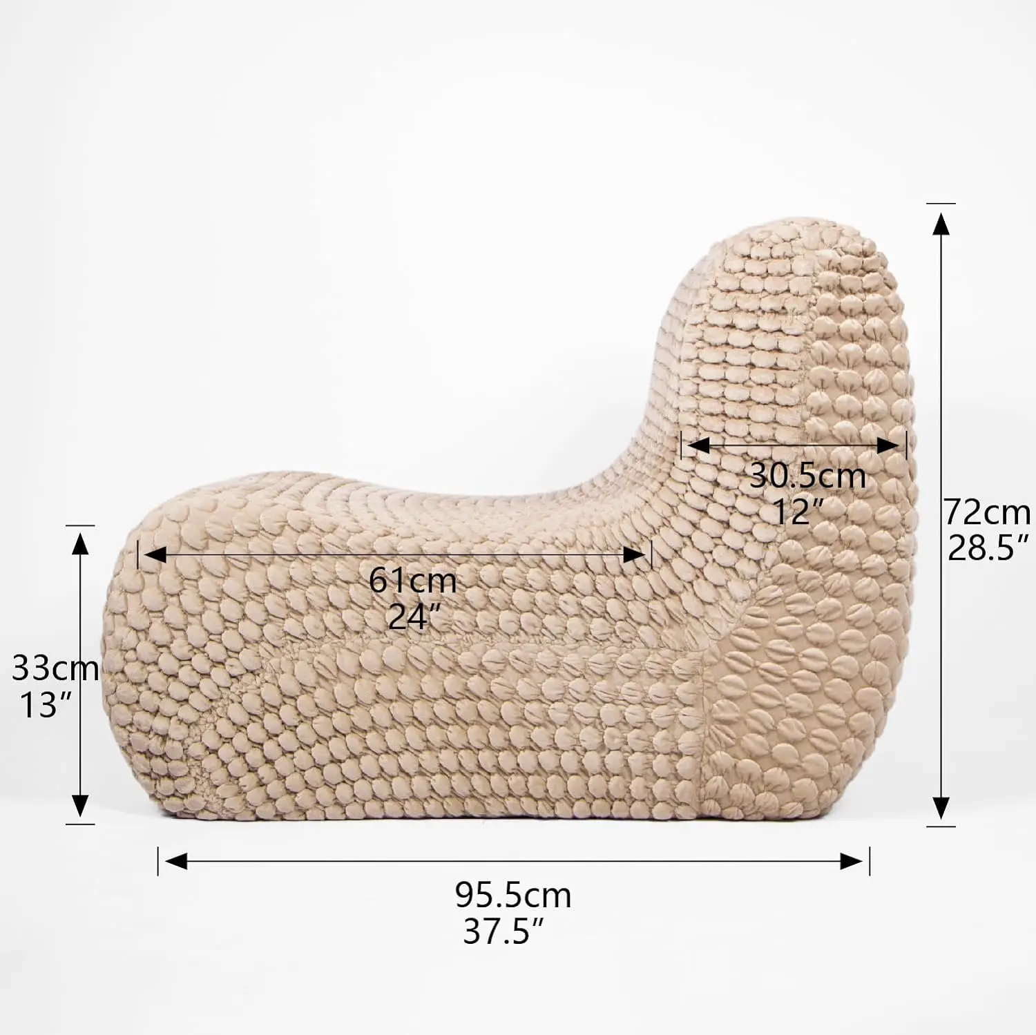 Gravity Chaise Lounge Chair Bean Bag Sofa, Reading Lazy Chair Foam Recliner for Living Room