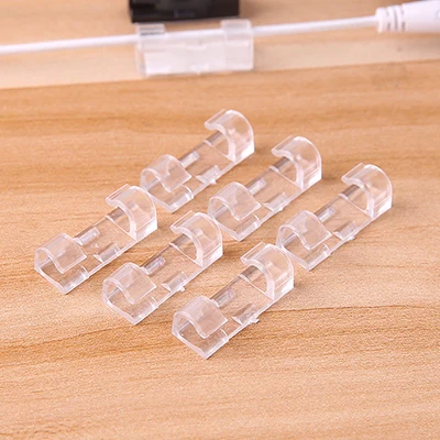 20pcs Wire Cable Cord Clips Clamp Wall Table Tidy Holder Organizer Small Size