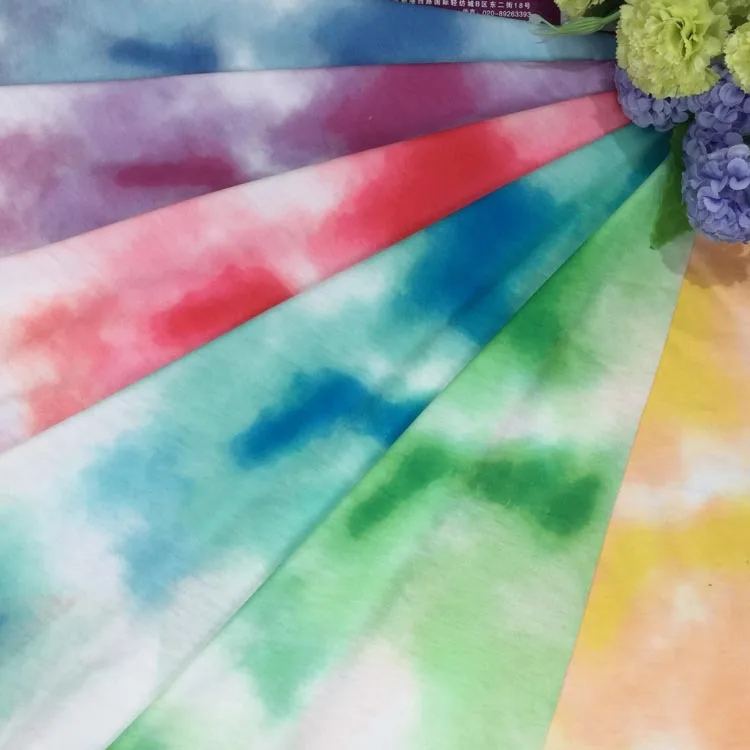 RL 155cm 95% polyester 5% spandex imitate tie dye printed fabric with scrapbooking quilting home decor