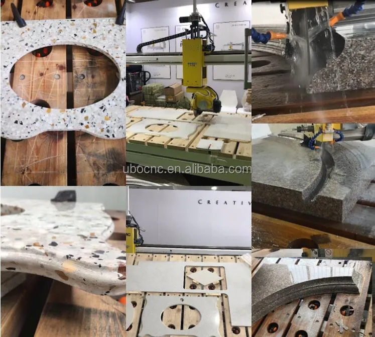 UBO cnc маршрутизатор резьба по камню 3d 5 оси мост пила гранит с 87 градусов поворотный стол