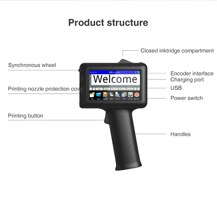 High Quality Qr Glass Bottle Expiry Batch Date Code Printing Machine Product Portable Handheld Inkjet Printer
