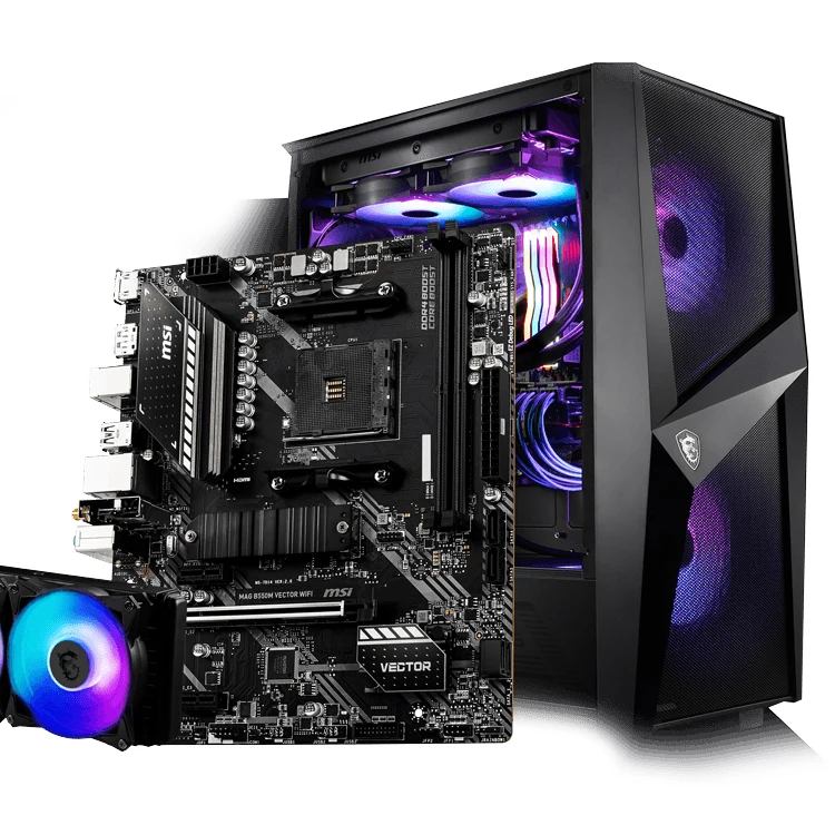 MSI MAG B550M VECTOR WIFI Gaming Motherboard With 64GB DDR4 Memory M.2 SLOT AMD B550 Chipset Supports up to 4400(OC) MHz