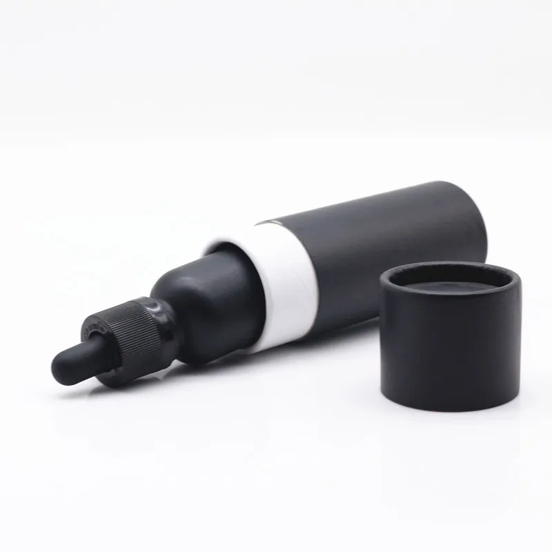 30ml matte frosted black glass scaled dropper bottle essential oil bottles with dropper bottle use cardboard tube box 1oz