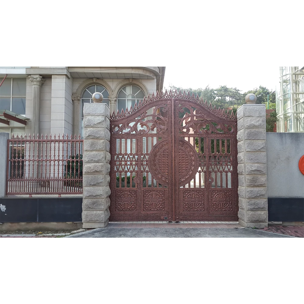 Indian House Main Gate Designs Galvanized Cast Aluminum Garden Gates Portail Aluminium Gates Driveway For Villa