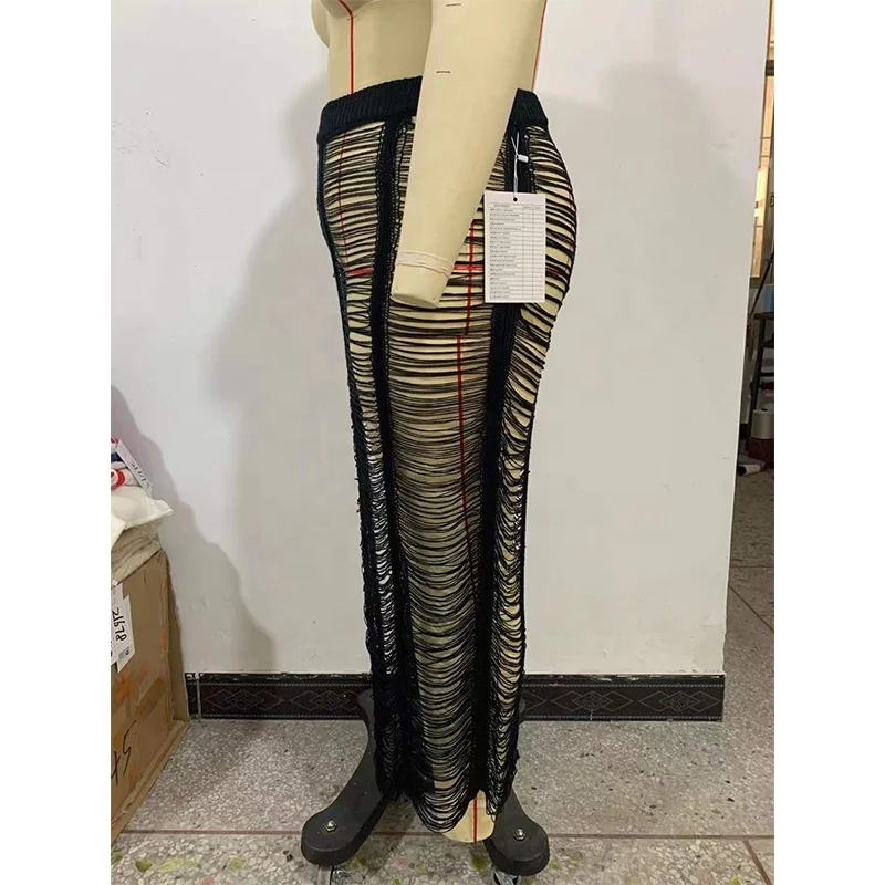 2022 New Sexy See Through Mesh Net Swimwear Skirt Plus Size Crochet Women Swimsuit Dress Beach Cover Up