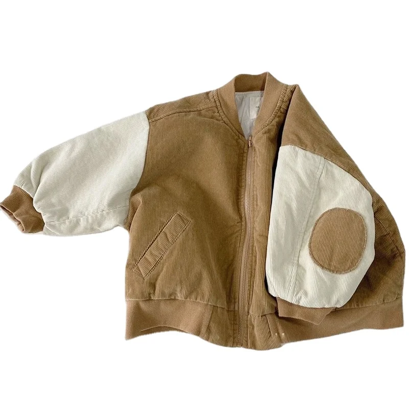 100% Organic Cotton Gots Certified Corduroy Boys Coat for Autumn Winter