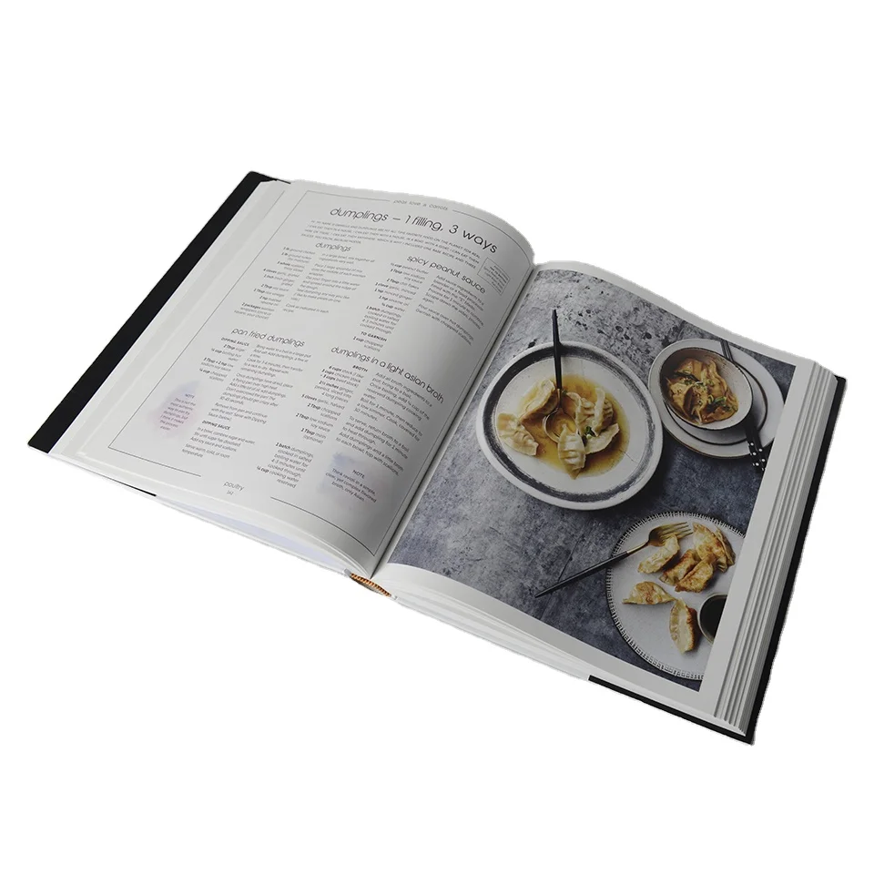 Color Printing Art Paper High-end Custom Cookbook Printing Hardcover Softcover Paperback Binding