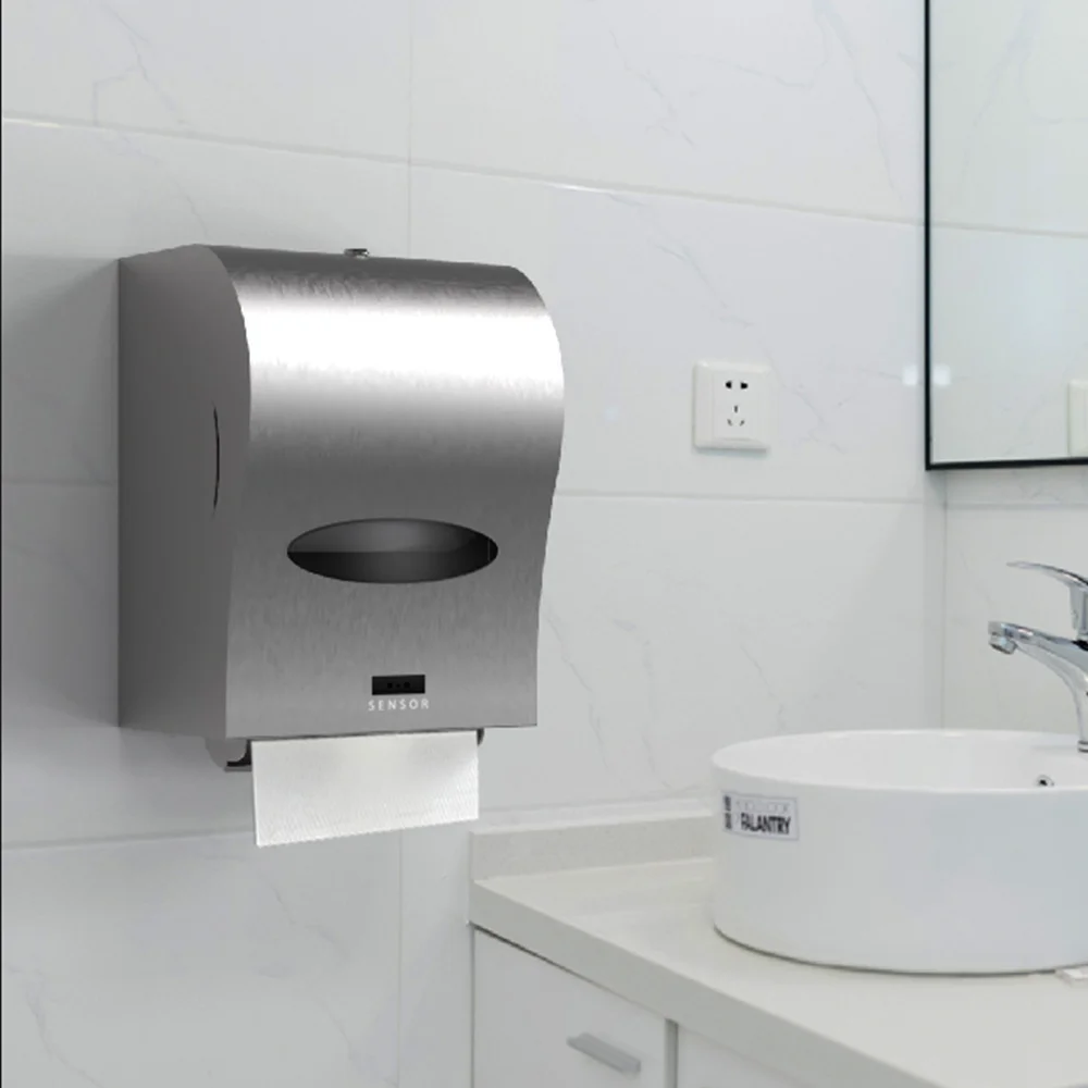HIGH QUALITY Stainless Steel Infrared Sensor Paper towel Dispenser Wall Mounted Toilet Automatic Paper Towel Dispenser