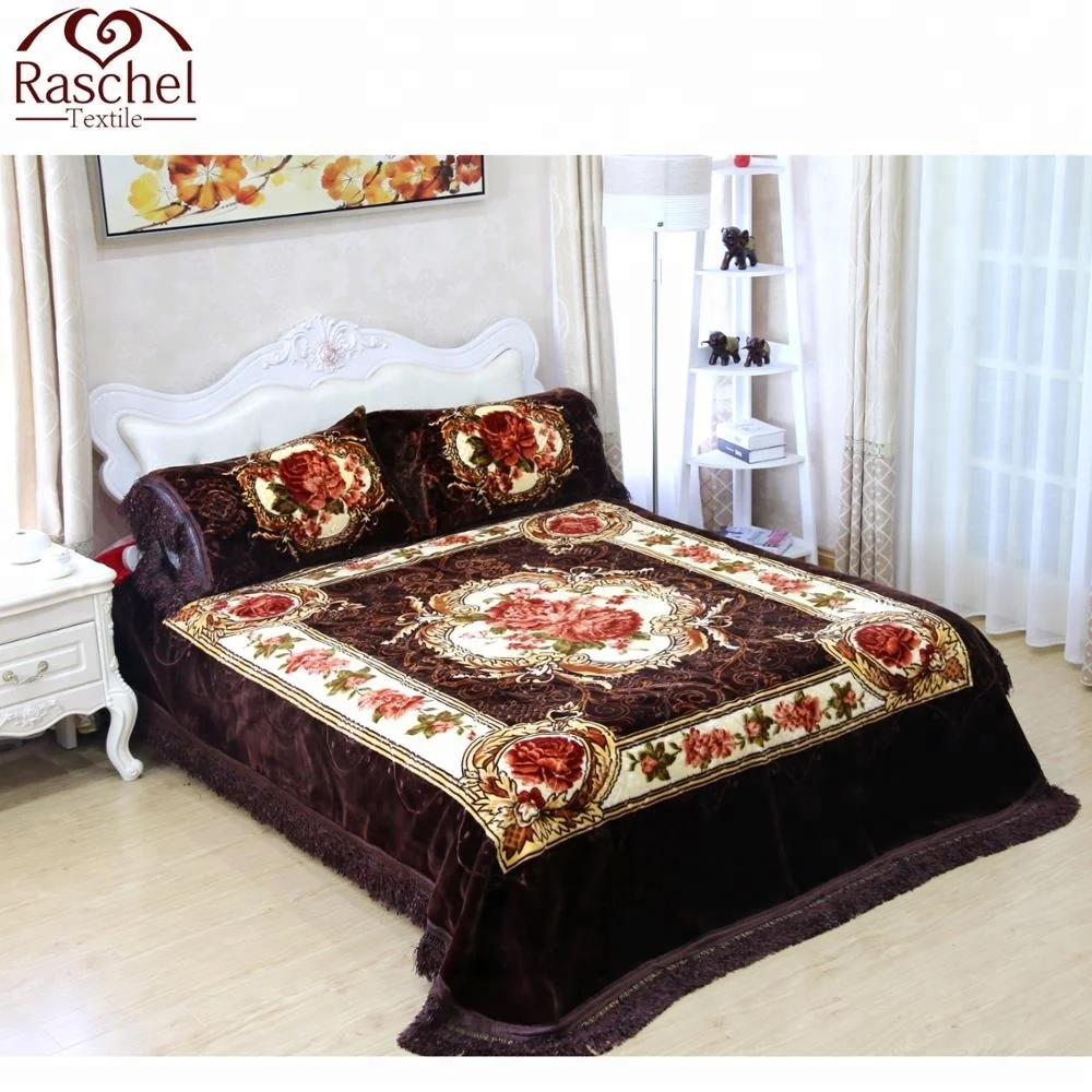 Flower design 100% polyester wholesale  embossed mink blanket