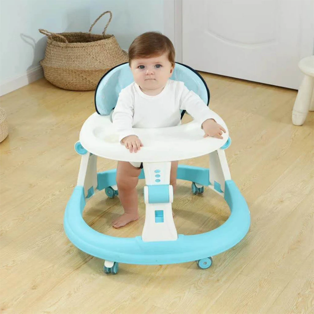 Foldable Plastic interactive learning toy Training Adjustable seat height baby Activity walker with Music