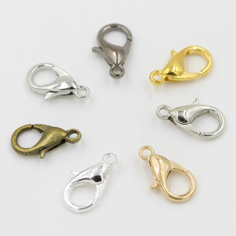 Wholesale silver rose gold filled small dark stainless steel zinc alloy lobster clasp