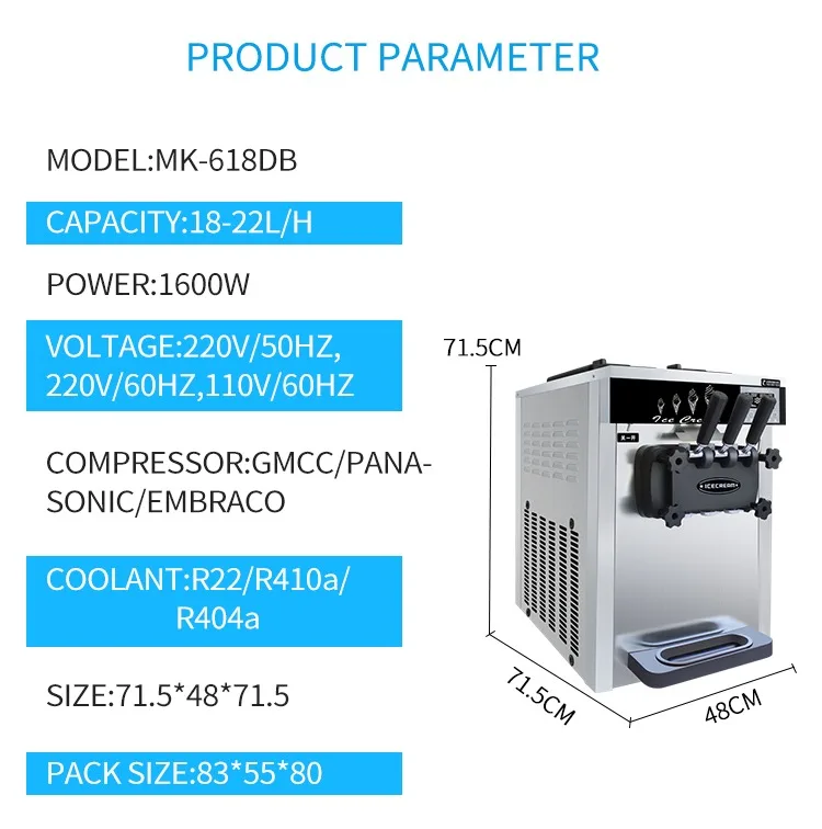 Prices Of Commercial Frozen Yogurt Softy Cram Sundae Automatic 3 Flavor Soft Serve Ice Cream Maker Machine With Air Pump