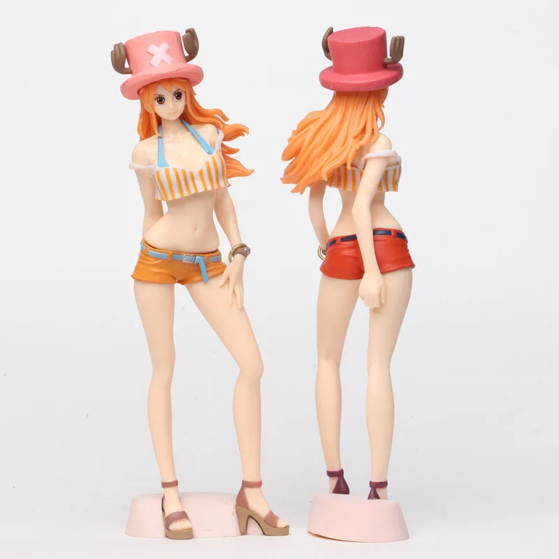 Hot anime Figure one pieces PVC figure Sexy Girl Nami action figure Deep Blue Belt Qiao Ba Hat sex gilr plastic