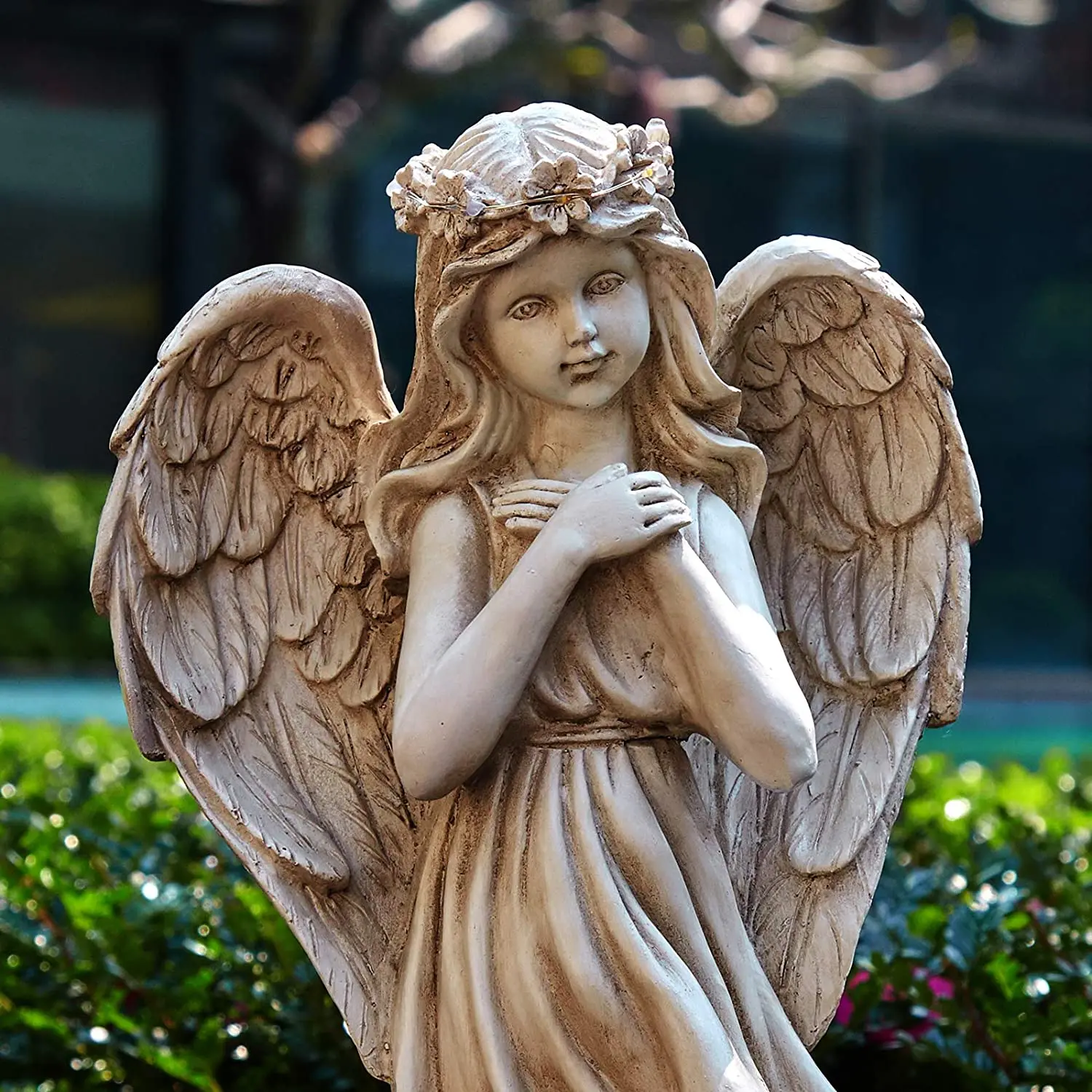  Light Up Angel Figurines and Statues Feature Battery with Powered Led Lights Timer Polyresin for