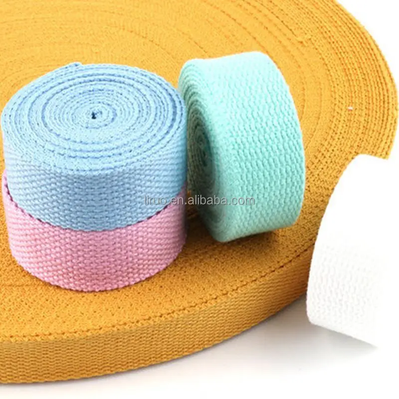 Heavy duty Colorful Woven polycotton Webbing for Bag Strap yoga belt