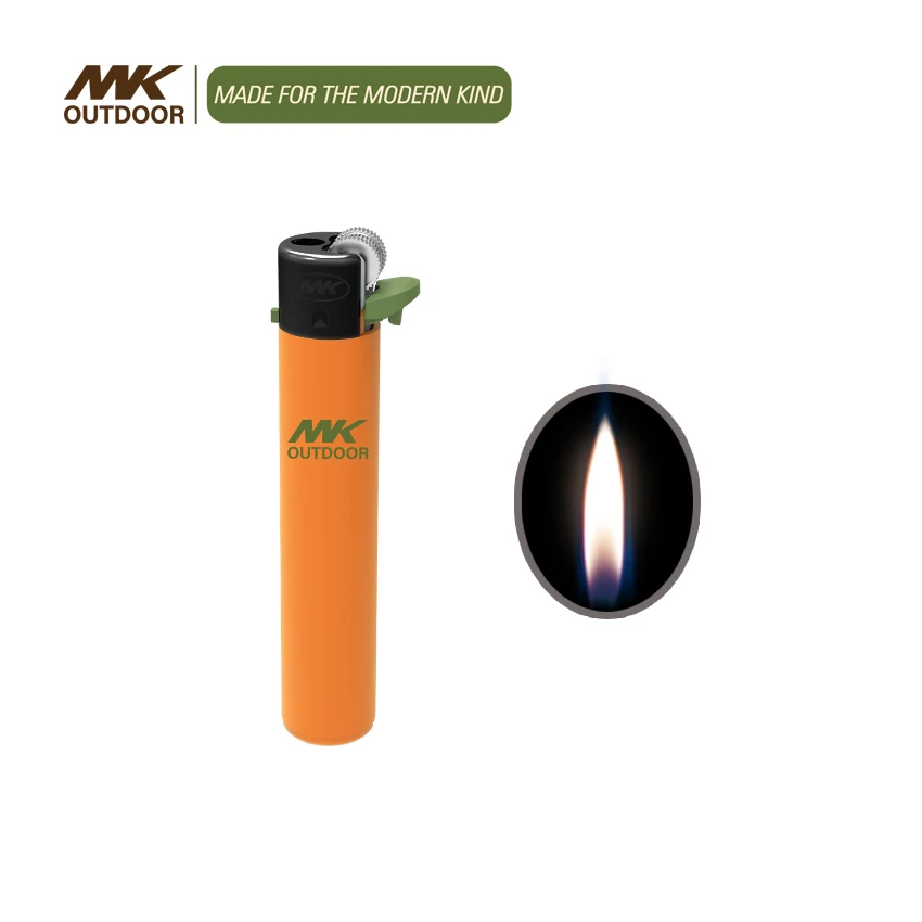 MK Wholesale Slim Fancy Flint Lighter Bulk encendedores Butane Gas Flint Lighters Custom Logo Refillable Cigarette Flint Lighter