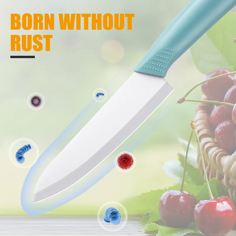 Ready To Ship- Colourful Kitchen Knives Ceramic Fruit Knife With Sheath Kitchen Accessories Cooking Tools