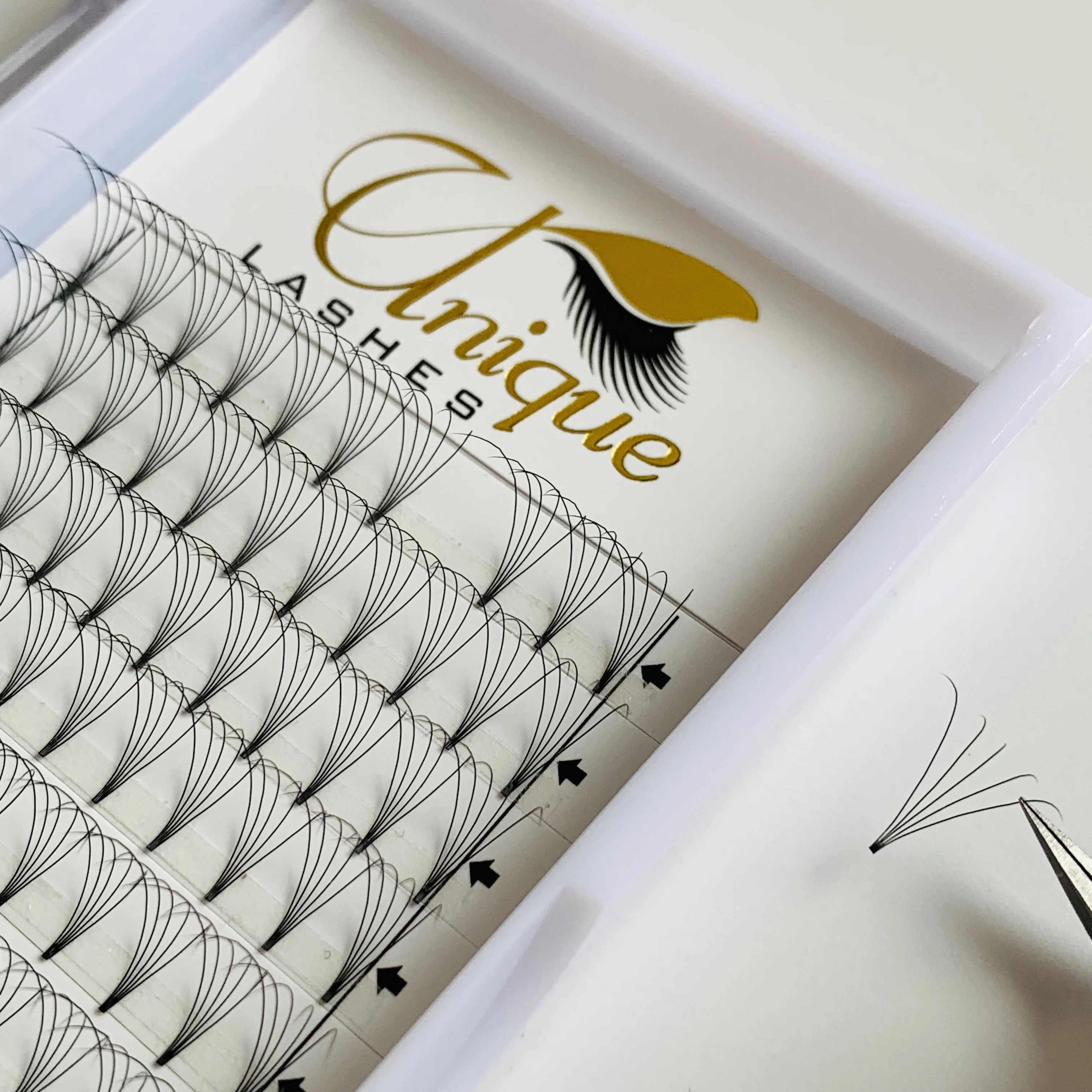 Private Label Lashes wholesale human hair eyelashes short stem 5d 007 premade volume fan eyelash extensions