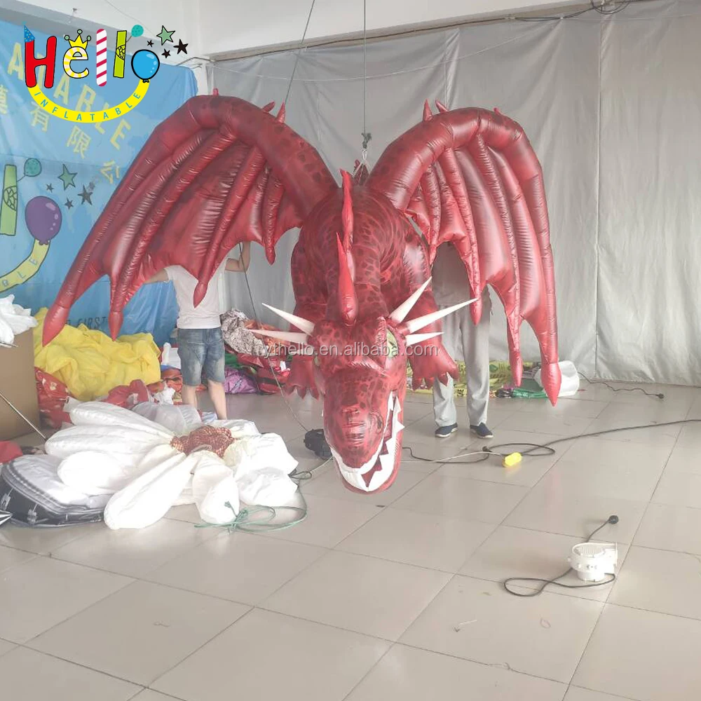 Надувной гигантский красный надувной Летающий Динозавр мультяшный дракон надувной