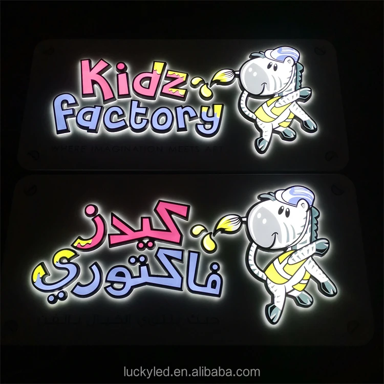 Indoor Wall Mounted Small Size With Backboard 3D Led Logo Signage Board For Business Office Led Letter Signs Custom