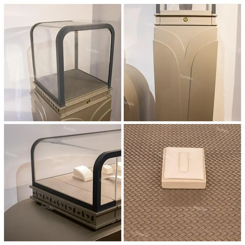 High-end Three-dimensional Combination Commercial Display Cabinet Glass Cases Stainless Steel Jewelry Retail