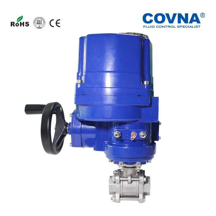 COVNA Motorized Valves 110V 220V Explosion-proof rs 485 2 inch Electric Actuator 3-Piece Ball Valve