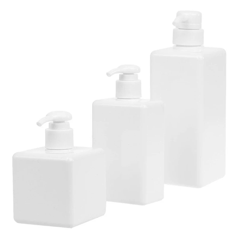 OEM OEM 250ml 450ml 650ml Green Square Thick Wall PETG Lotion Pump Bath Shampoo Bottle Container