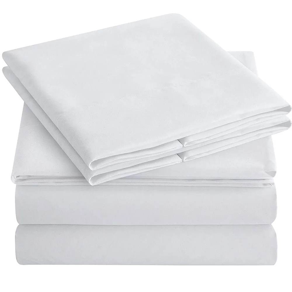 Sample Available Anti-wrinkle Simple Polyester Flat Bed Sheet Bedding Set For Hospital