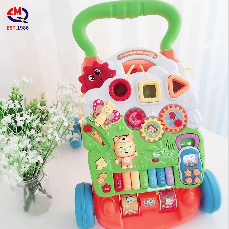newest multi-functional baby learning walker toys early learning activity baby trolley walker with music and light