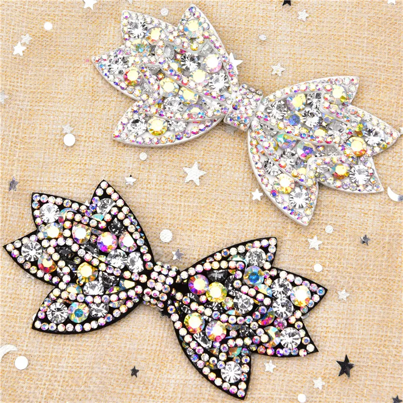 AB color rhinestone bow diamond flower clothing stickers applique DIY handmade shoe bag cravat patch decoration accessories
