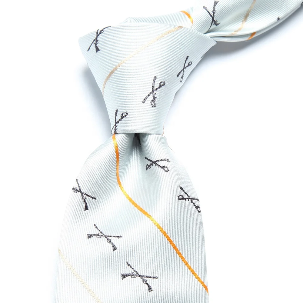 embroidered crossing stitching design mens business luxury 100% silk neck tie stripe necktie with gift logo box