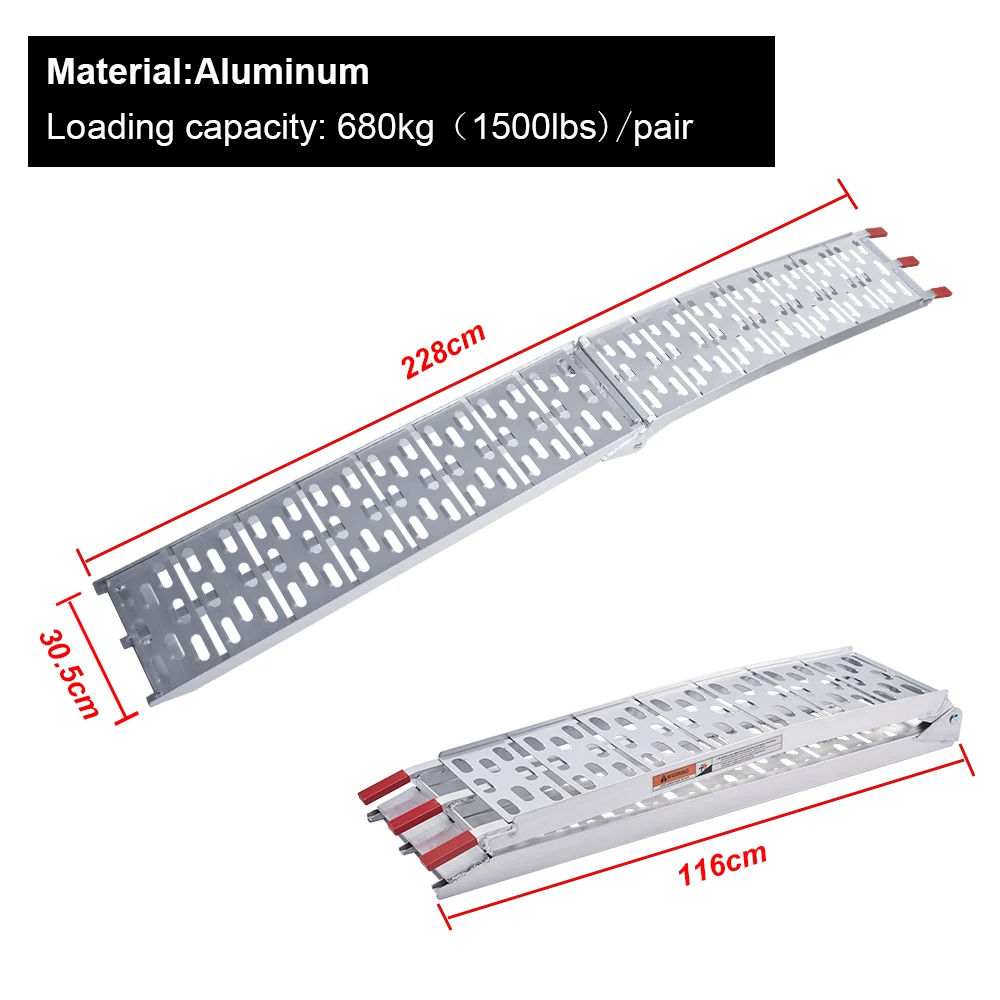 Heavy duty foldable durable loading aluminum atv ramps for motorcycle